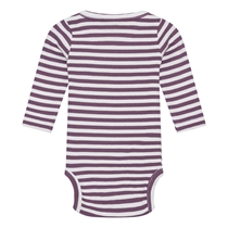 BIRKHOLM Stribet Rib Body Perfekt Hvid & Støvet Lilla